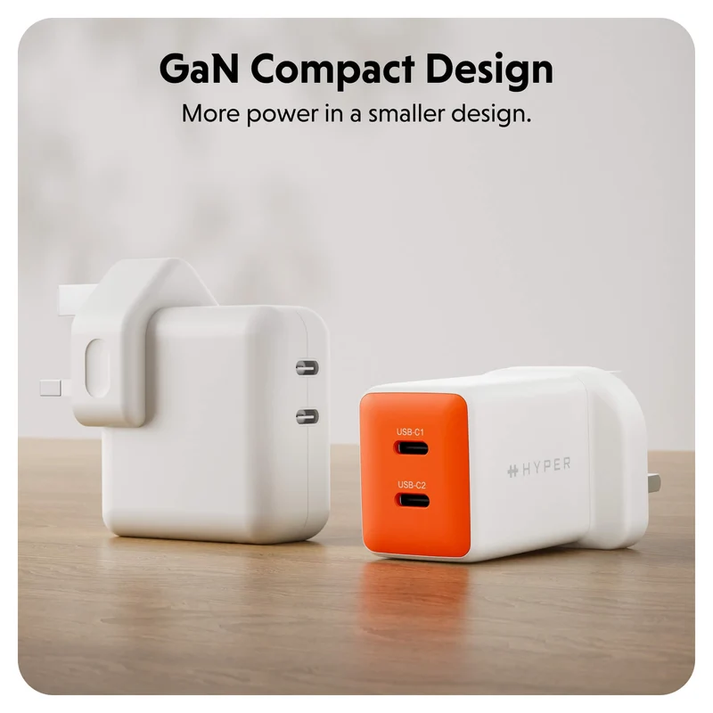 Chargeur mural HyperJuice Flex 45 W GaN - Orange (Royaume-Uni)