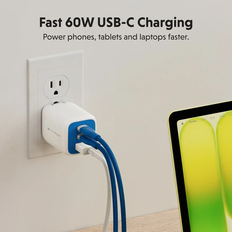 Câble de recharge HyperJuice Flex USB-C en silicone - Bleu