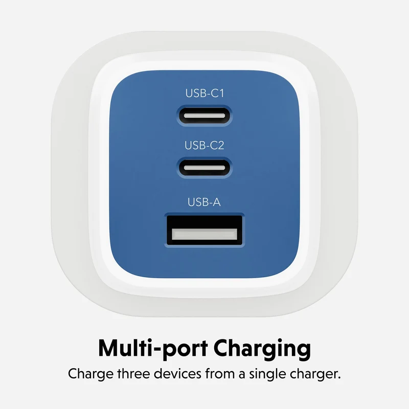 Chargeur GaN HyperJuice Flex 65 W - Bleu (UE)