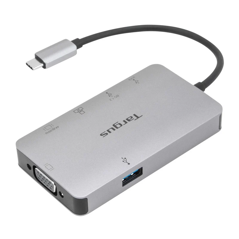 Station d'accueil USB-C avec mode alternatif DP pour un seul écran 4K HDMI/VGA avec technologie Power Delivery 100 W et fonction pass-through