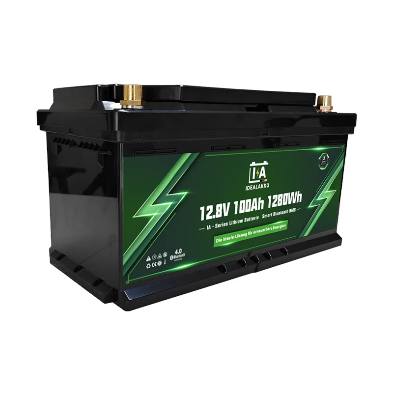 Batterie Lithium LiFePO4 12.8V 100Ah IDEALAKKU IA-12-100 Bluetooth BMS – Remplacement AGM Gel