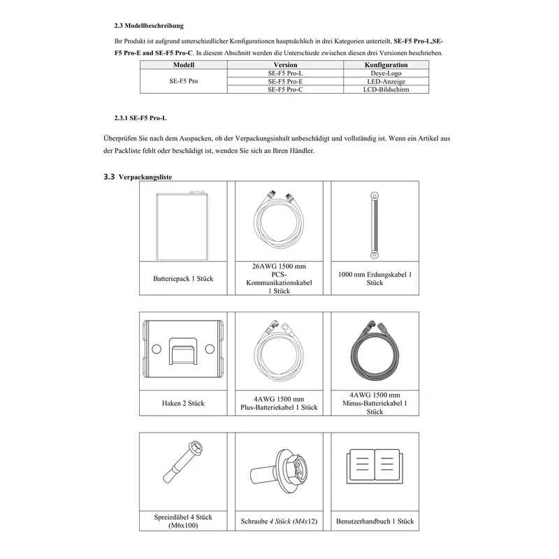 Batterie basse tension Deye SE-F5 Pro-C 5,12 kWh