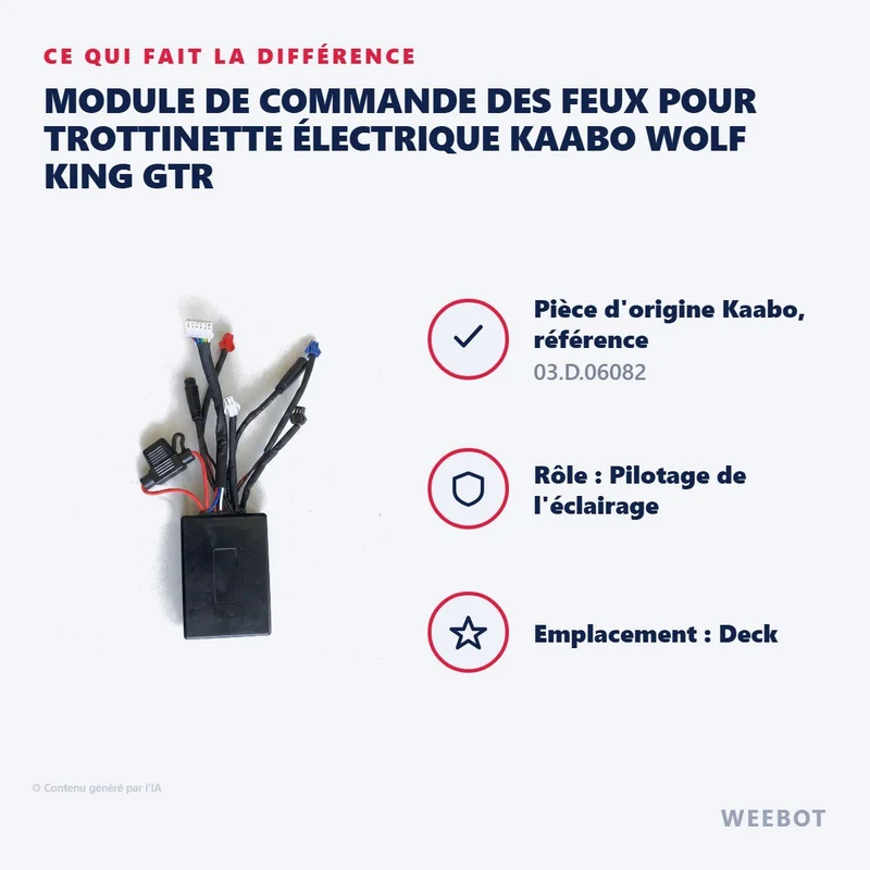 Module de Commande des Feux pour Trottinette Électrique Kaabo Wolf King GTR