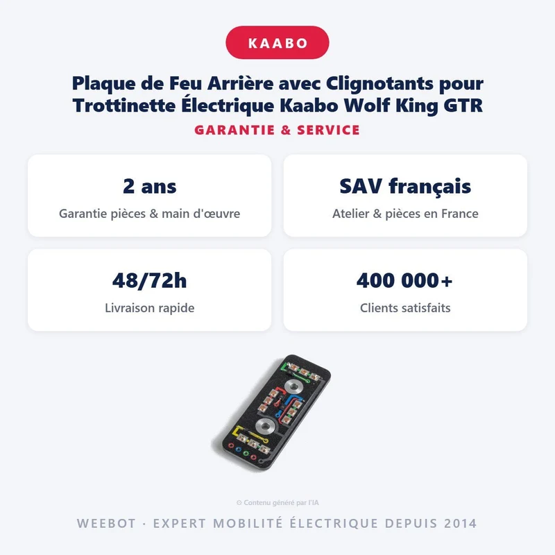Plaque de Feu Arrière avec Clignotants pour Trottinette Électrique Kaabo Wolf King GTR