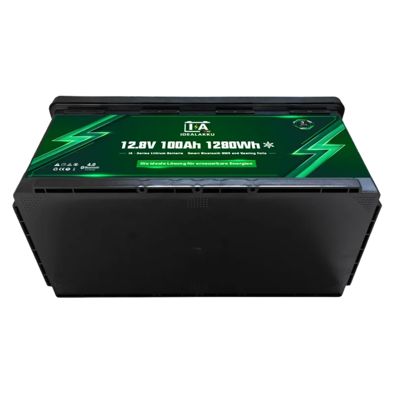 Batterie Lithium LiFePO4 12.8V 100Ah IDEALAKKU IA-12-100H Bluetooth Chauffante Camping-Car Solaire