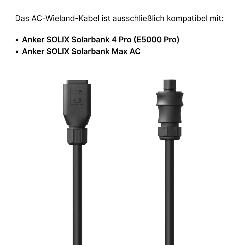 Anker SOLIX AC-Wieland cable 5 m for Solarbank 4 Pro and Max AC