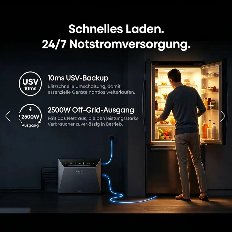 Anker Banque solaire SOLIX 4 E5000 Pro 5 kWh + station d'alimentation