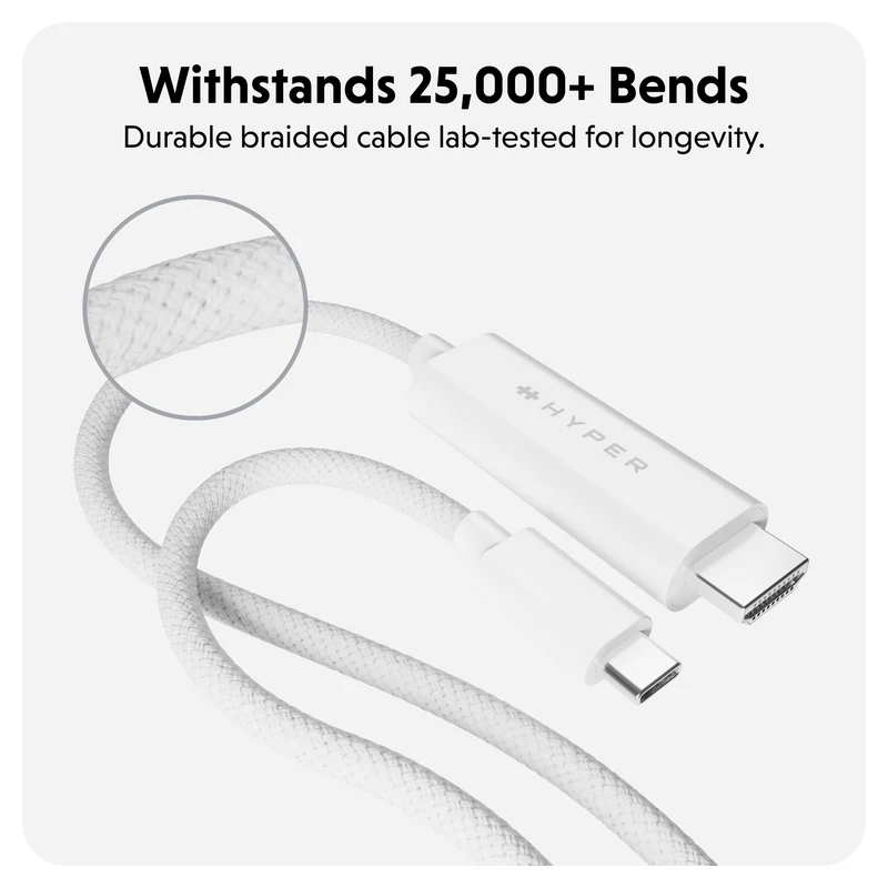 Câble HyperDrive USB-C vers HDMI 4K60Hz - Blanc