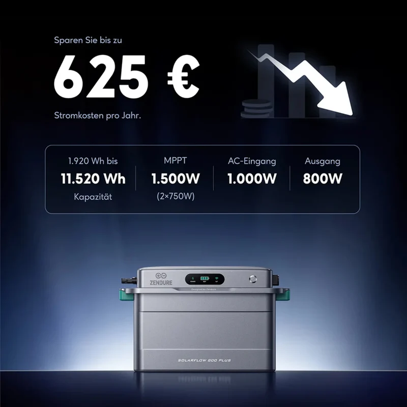 Zendure Système de stockage SolarFlow 800 Plus 1920 Wh 800 W