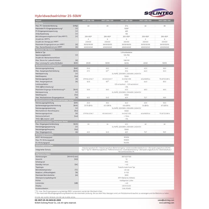 Solinteg MHT-50K-100 hybrid inverter