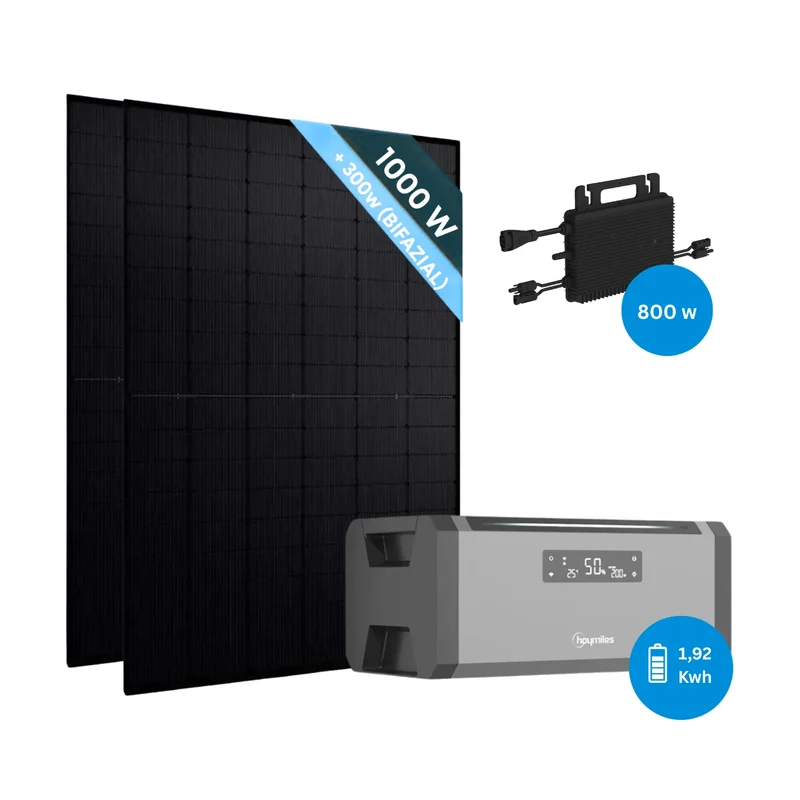 Hoymiles HiBattery 1920 AC Set with 2 × 500W Solar Panels Complete Set