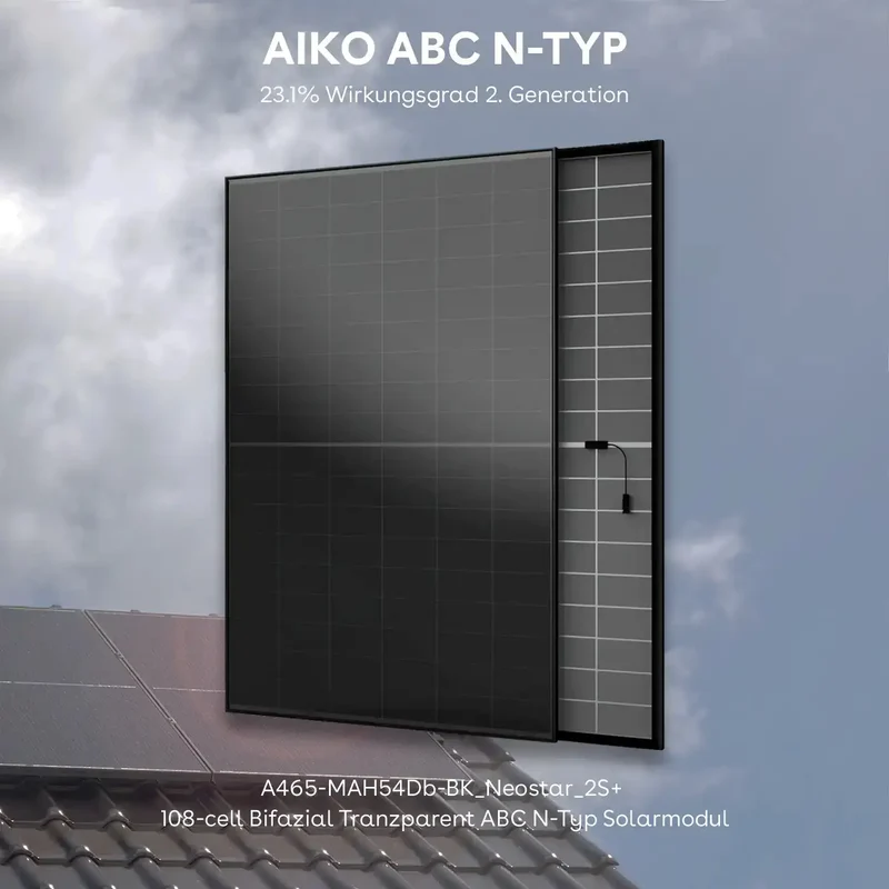 Anker SOLIX Solarbank 3 E2700 Pro Set 5,37 kWh 4 × 465 W Aiko Verre-Verre Noir Intégral