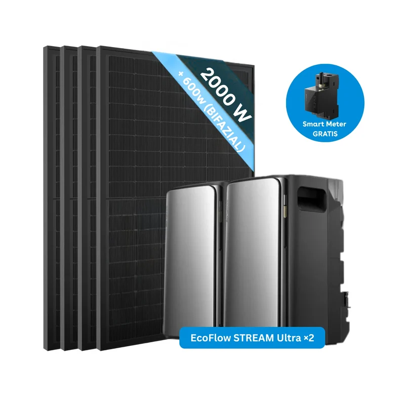 EcoFlow STREAM Ultra ×2 2000W All-in-One Energy Storage System with 4 × 500W Solar Panels Complete Set