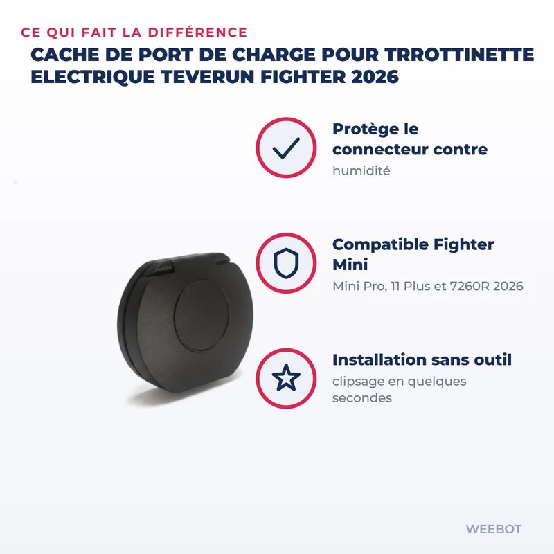 Cache de Port de Charge pour Trrottinette Electrique Teverun Fighter 2026