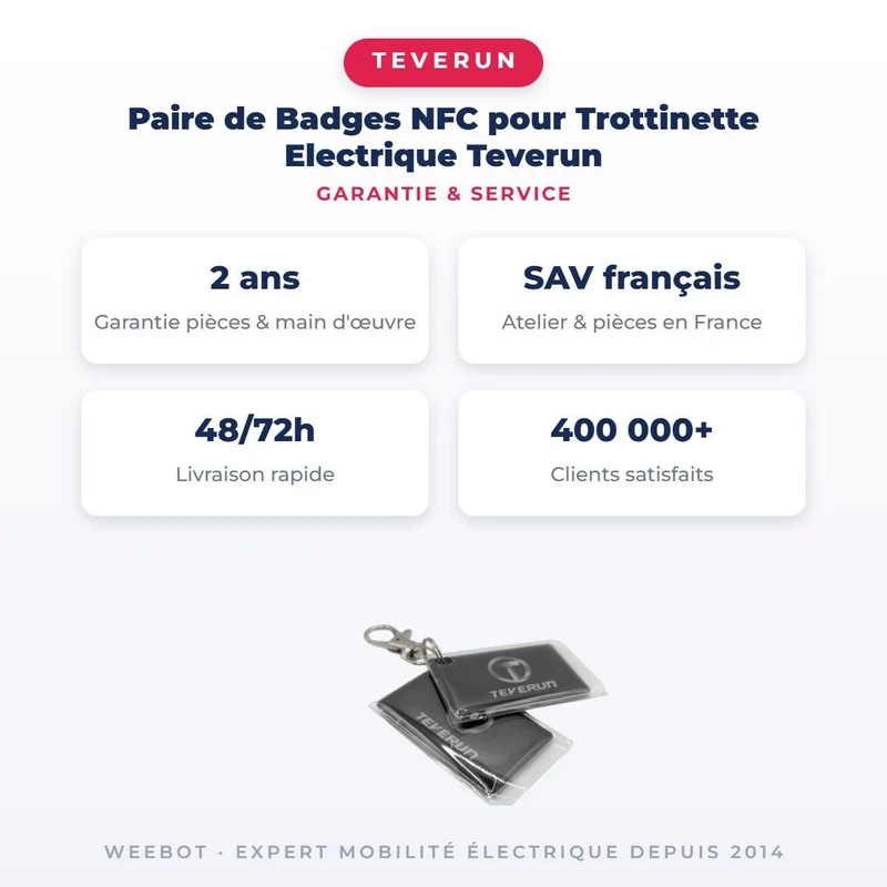 Paire de Badges NFC pour Trottinette Electrique Teverun