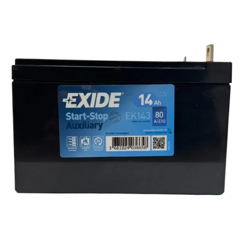 Batterie AGM Exide EK143 12V 14Ah 80A Start-Stop auxiliaire pour véhicule