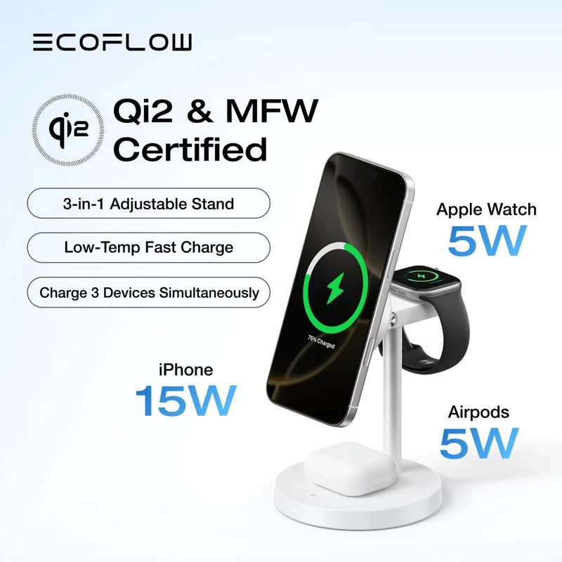 EcoFlow RAPID Mag Wireless Charging Stand (3-in-1)