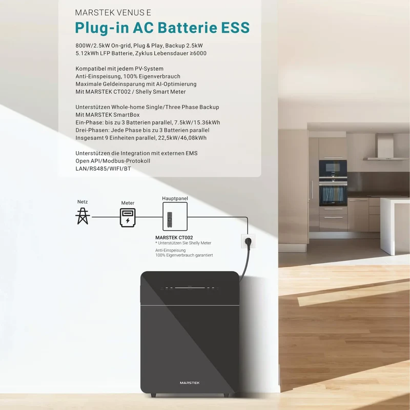 Marstek Venus-E Gen 3.0 5,12 kWh AC coupled All-In-One Storage System