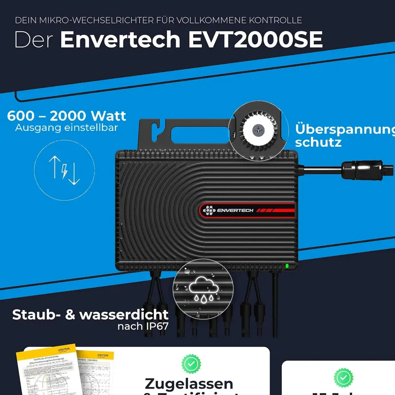 Envertech EVT2000SE microinverter for balcony power plant