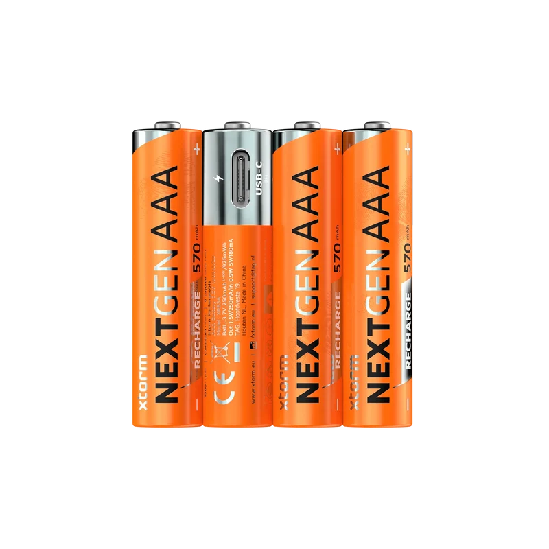 Rechargeable AAA Batteries with USB-C - 4 Pack