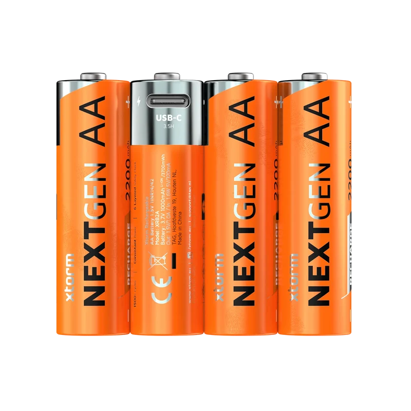 Rechargeable AA Batteries with USB-C Water-resistant - 4 Pack
