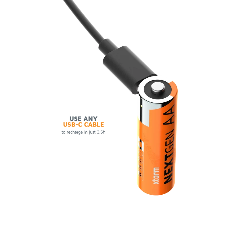 Rechargeable AA Batteries with USB-C Water-resistant - 4 Pack