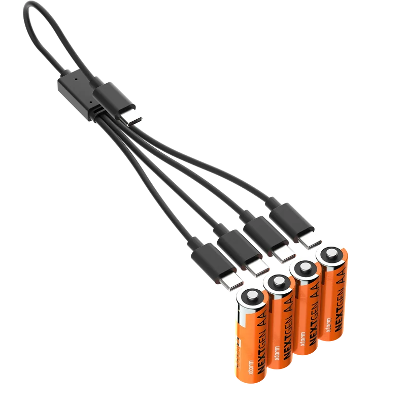 Rechargeable AA Batteries with USB-C Water-resistant - 4 Pack