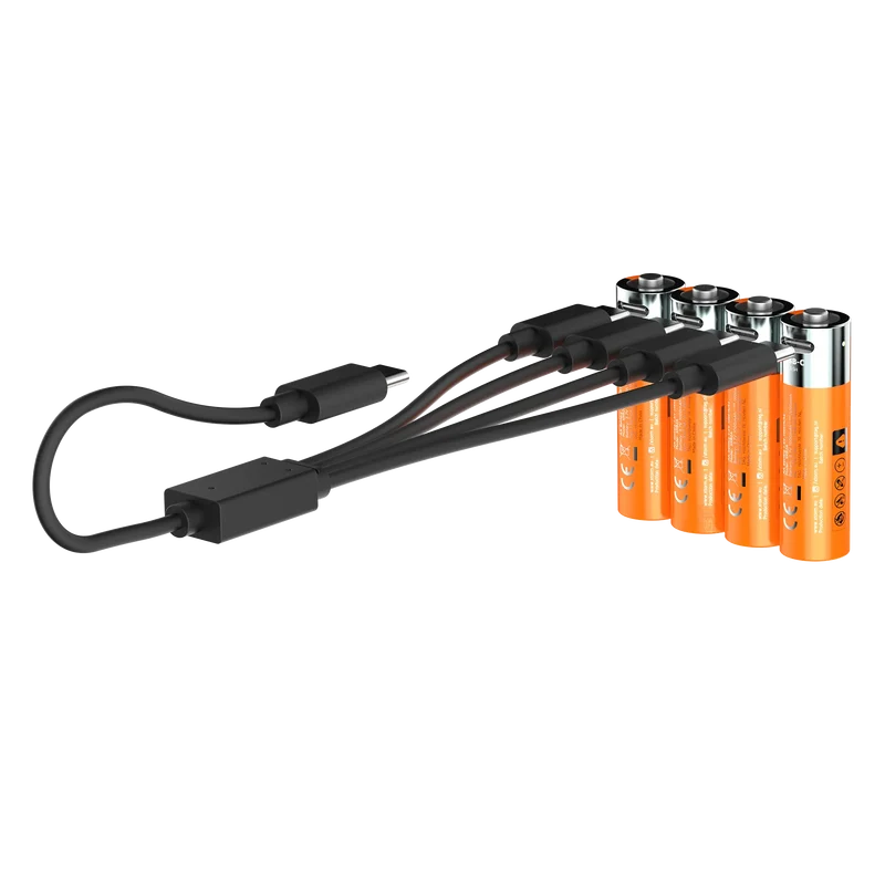 Rechargeable AA Batteries with USB-C Water-resistant - 4 Pack