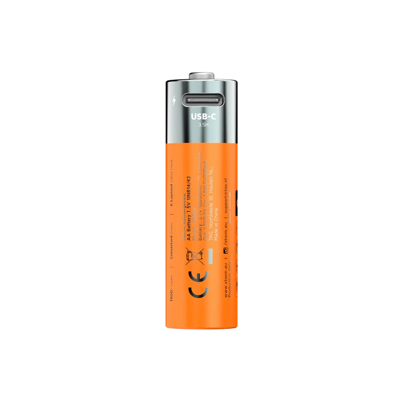 Rechargeable AA Batteries with USB-C Water-resistant - 4 Pack