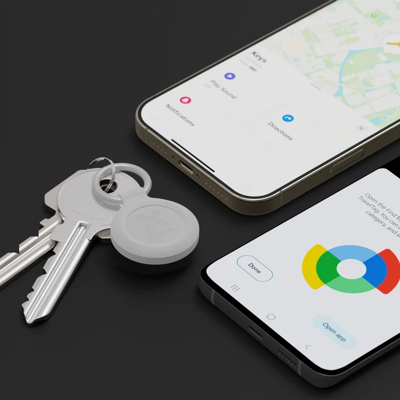 TravelTag for Android & iPhone - Water-resistant - 3-Pack - Ash White