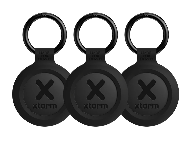TravelTag for Android & iPhone - Water-resistant - 3-Pack - Charcoal Black