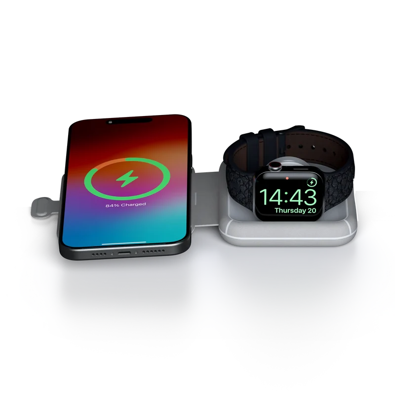 Chargeur de voyage sans fil pliable 2 en 1