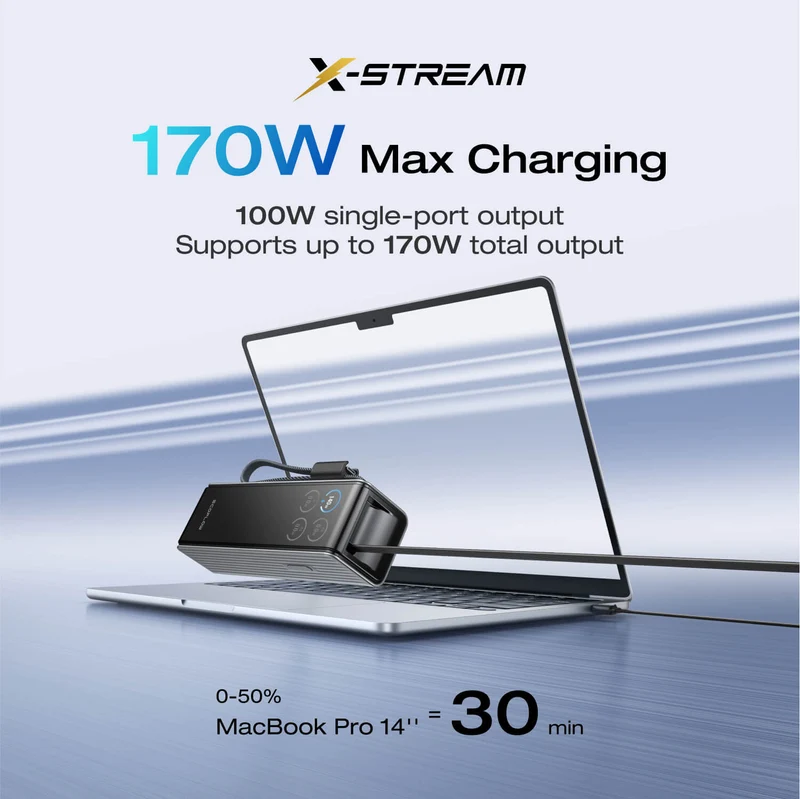 EcoFlow RAPID Power Bank (25,000mAh, 170W, 100W Built-In and Retractable Cables)