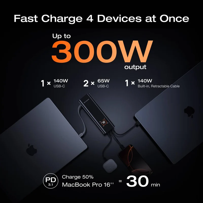 EcoFlow RAPID Pro Power Bank (27,650mAh, 300W, 140W Built-in Cable)