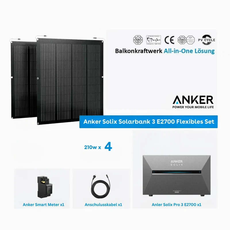 Anker SOLIX solar bank 3 E2700 Pro storage 2,68 kWh 210W x4 flexible set