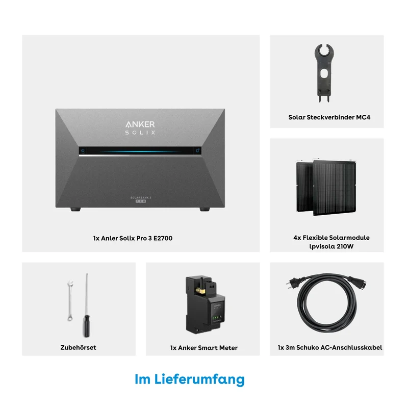 Anker SOLIX solar bank 3 E2700 Pro storage 2,68 kWh 210W x4 flexible set