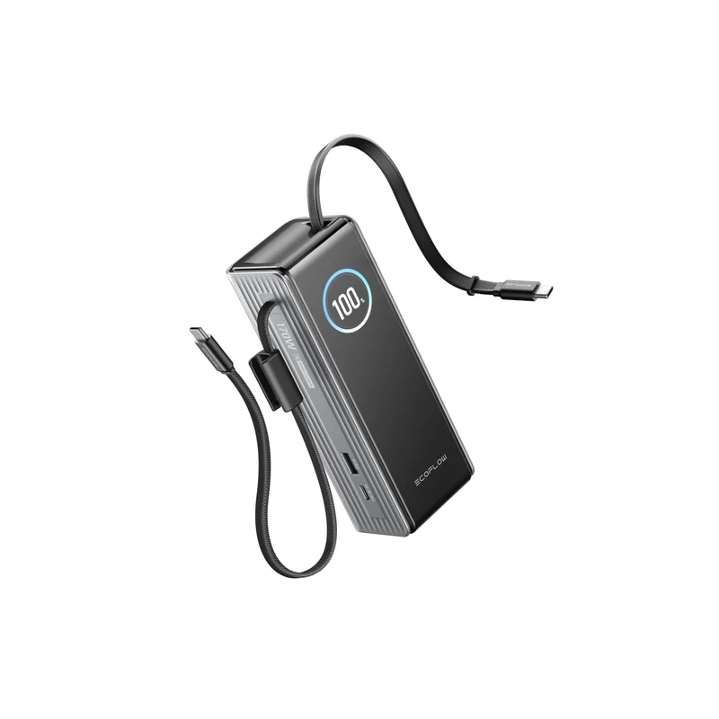 EcoFlow RAPID Power Bank (25,000mAh, 170W, 100W Built-In and Retractable Cables)