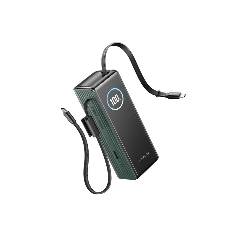 EcoFlow RAPID Power Bank (25,000mAh, 170W, 100W Built-In and Retractable Cables)