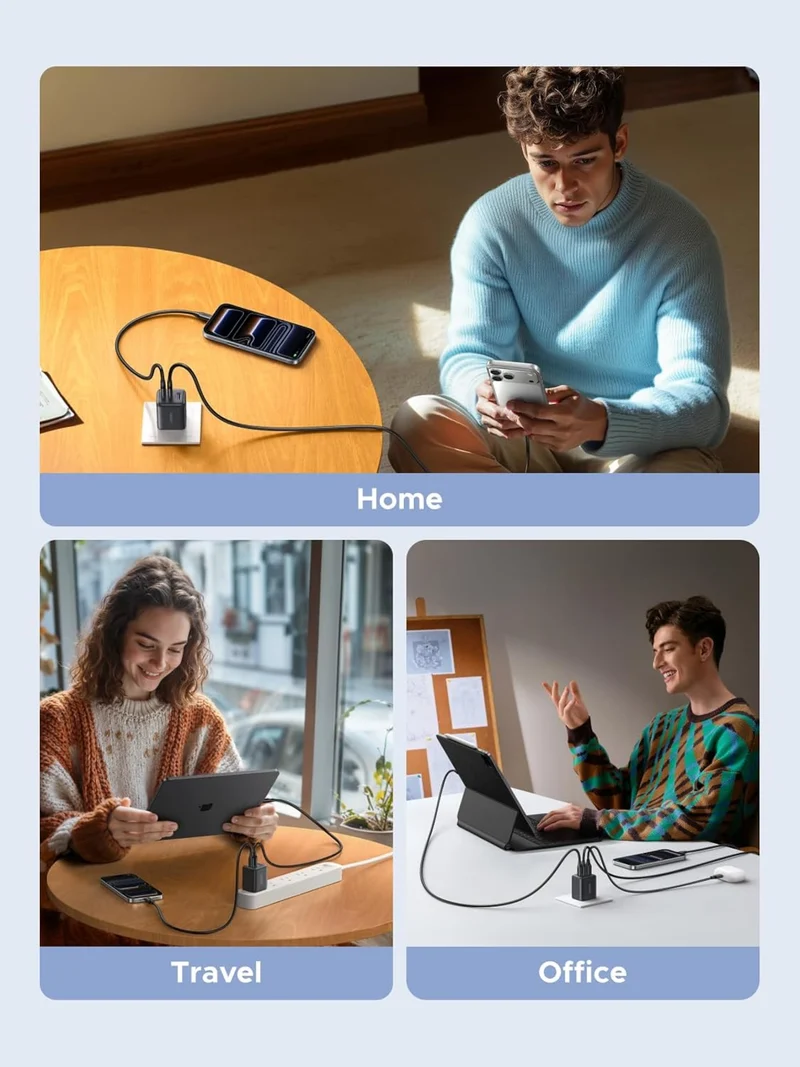 UGREEN 30W 3-Port GaN II USB-C Charger with 2 USB-C and USB-A