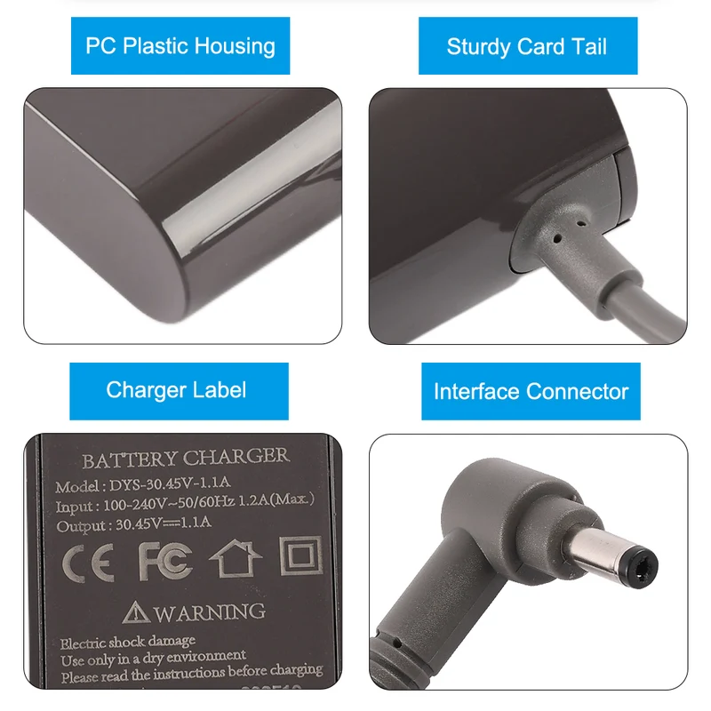 Replacement Charger For Dyson V10 V11 V15 V12 SV12 SV14 Cordless Vacuum Cleaner | 30.45V 1.1A