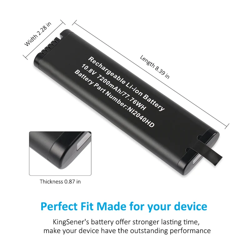 NI2040HD Battery For Oscor Green 24G Spectrum Analyzer 7200mAh