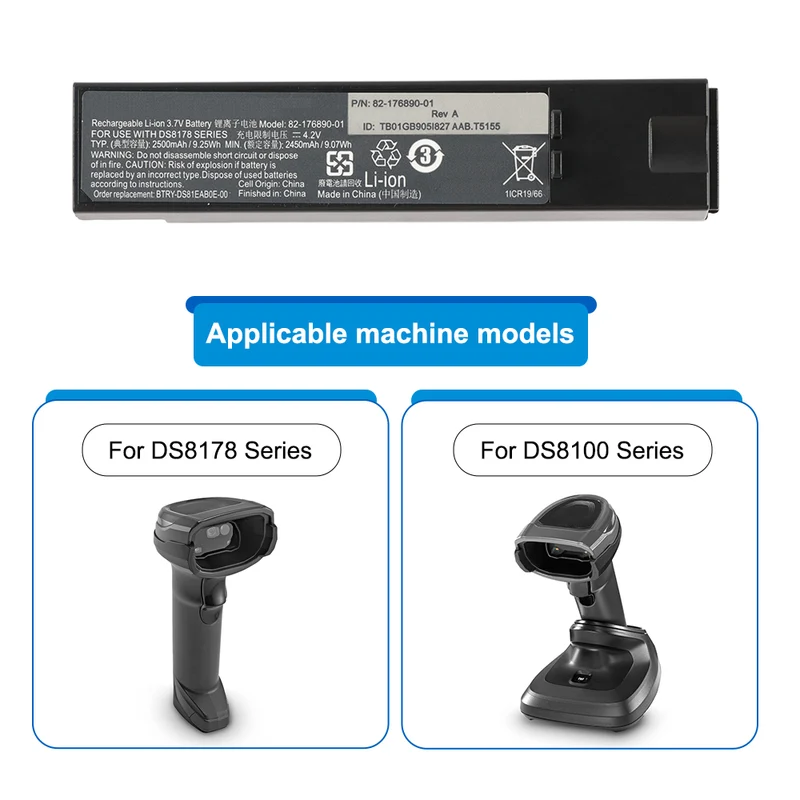 BTRY-DS81EAB0E-00 Barcode scanners Battery for Zebra DS8100 DS8178 Series