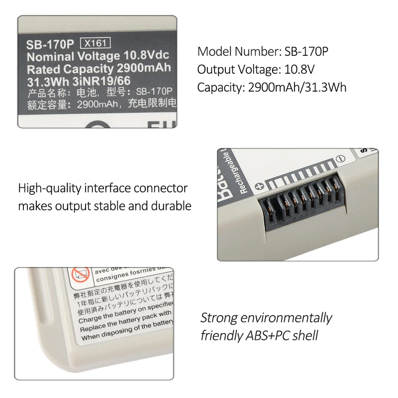 Nihon Kohden Type X161 Patient Monitor Battery SB-170P 31.3Wh 10.8V Long-Lasting Replacement