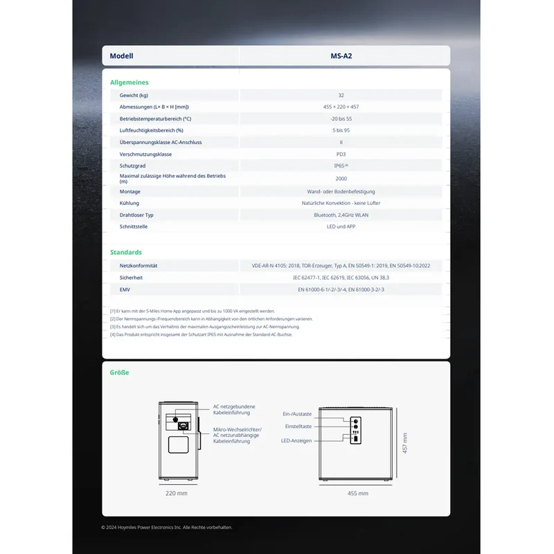 Hoymiles MicroStorage MS-A2 2,24 kWh pour centrales électriques de balcon