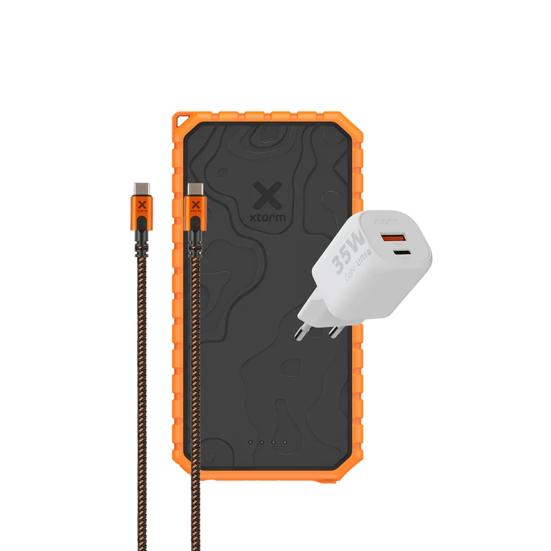 Banque d alimentation robuste 20 000 mAh + cable USB-C PD 100 W robuste + pack chargeur rapide 35 W