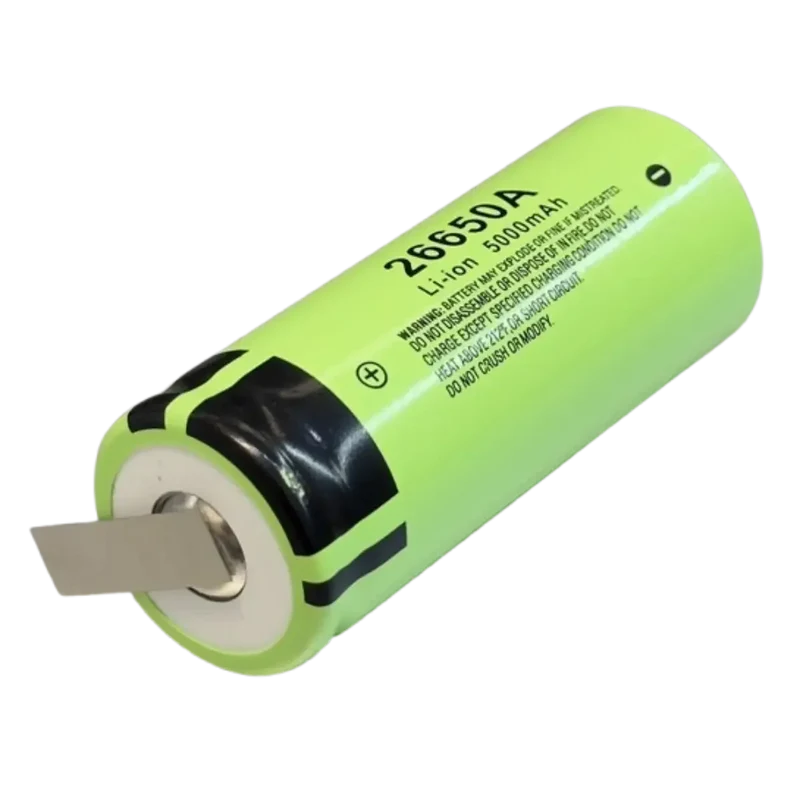 Accu 26650-A Li-Ion 3.6V 5000mAh avec languettes à souder