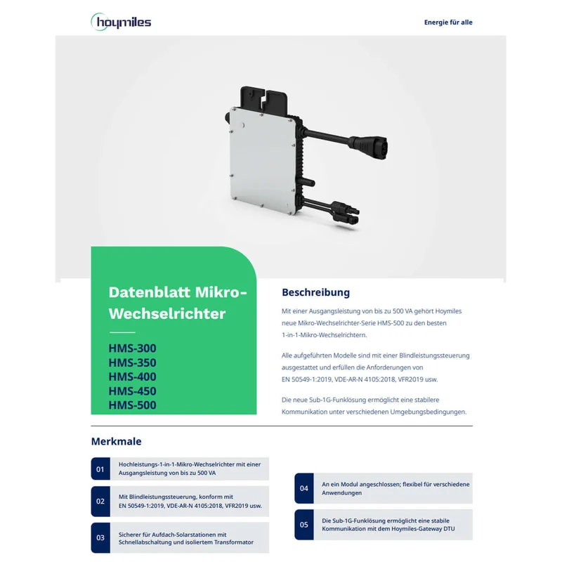 Micro-onduleur Hoymiles HMS-500-1T