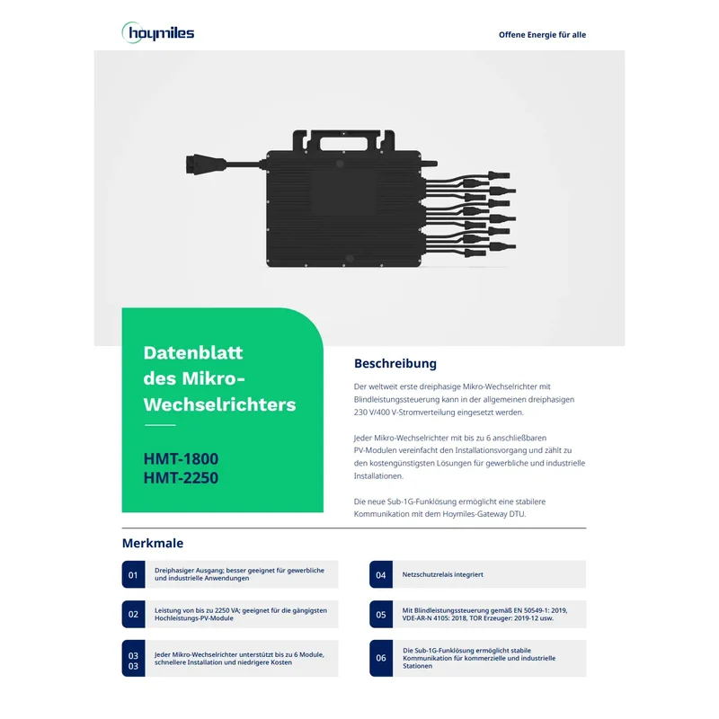 Hoymiles HMT-2250-6T 3-phase chokes to 600W/800W
