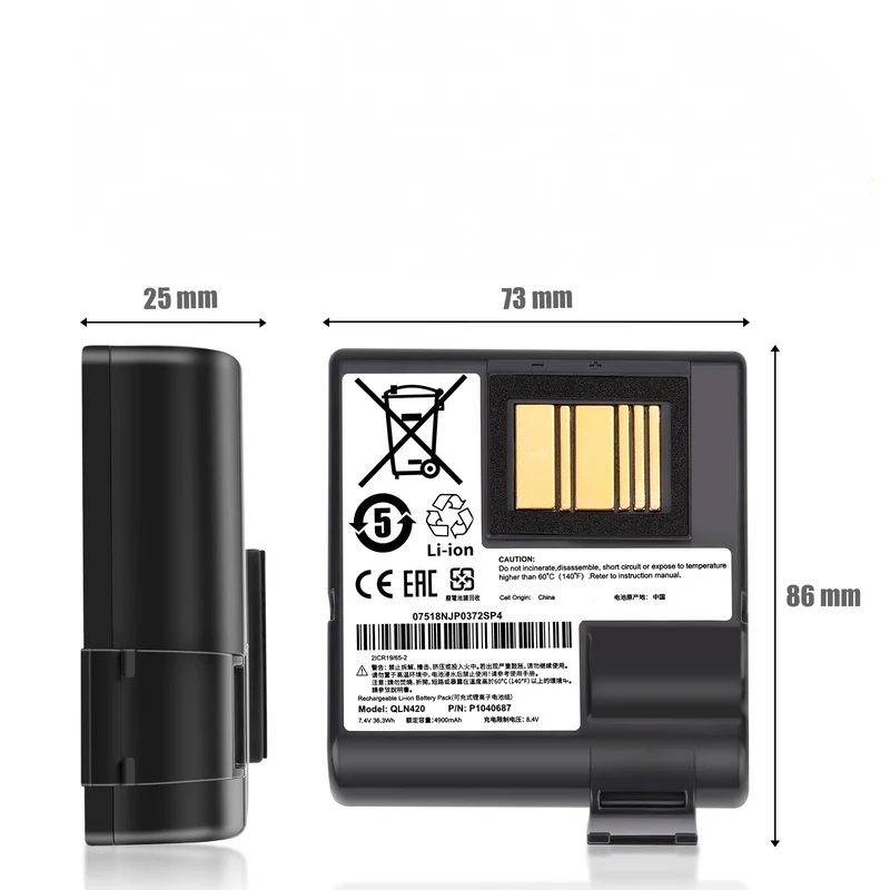 P1040687 Replacement Battery For Zebra QLN420 ZQ630 ZQ63-ACFAC10-00