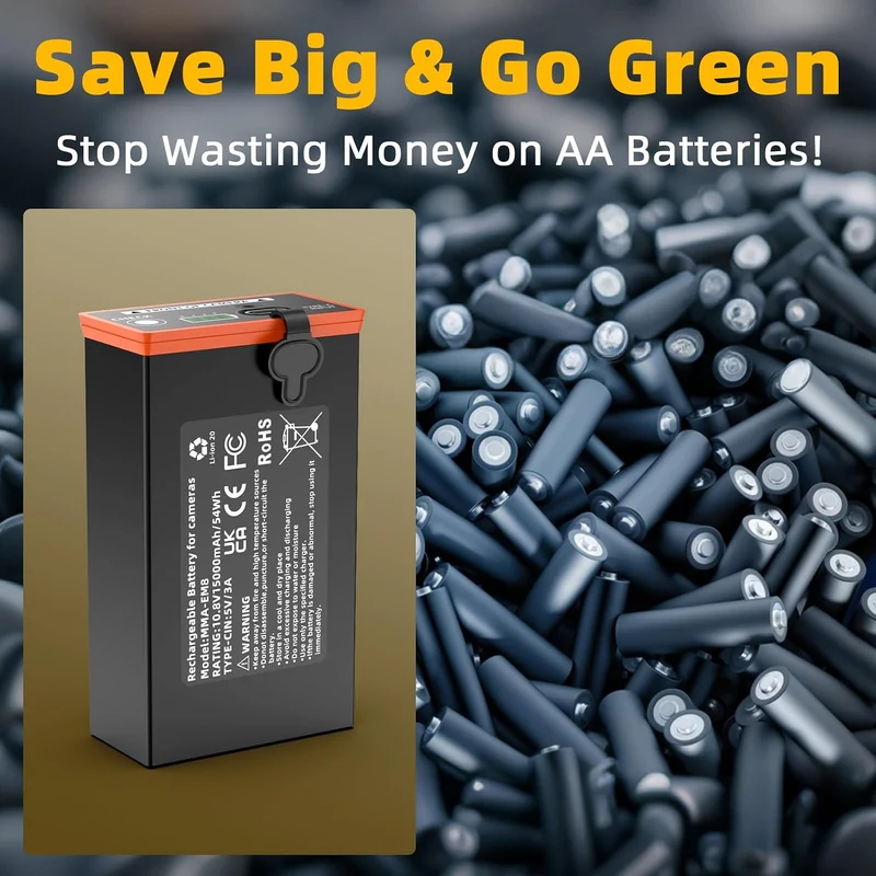 2Pack MMA-EM8 Rechargeable Battery For Moultrie Edge 2&Pro Cellular Trail Camera